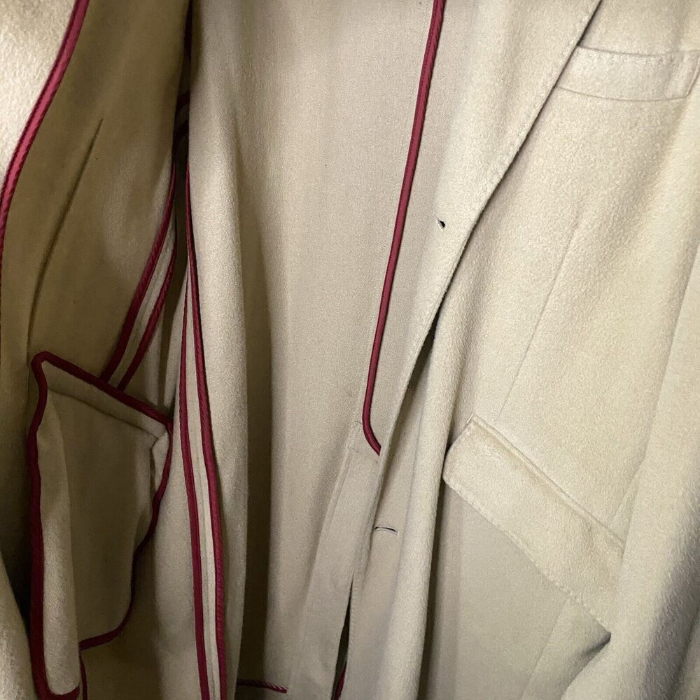Wool Cashmere Trench Coat XL MEN TreVero Double Breasted Camel Tan Vintage - Picture 6 of 14